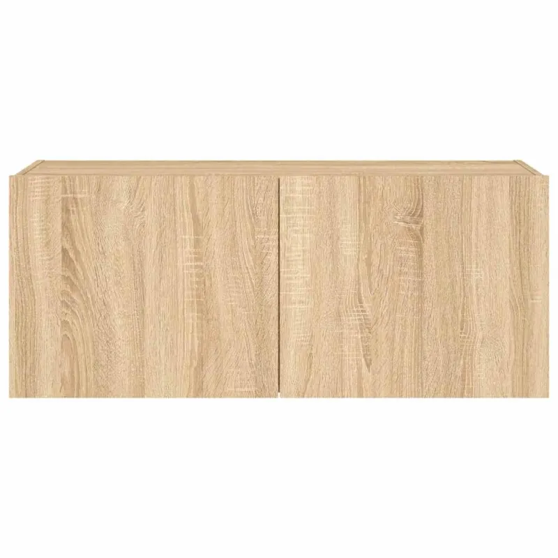 Sieninė TV spintelė su LED lemputėmis, ąžuolo, 100x35x41cm