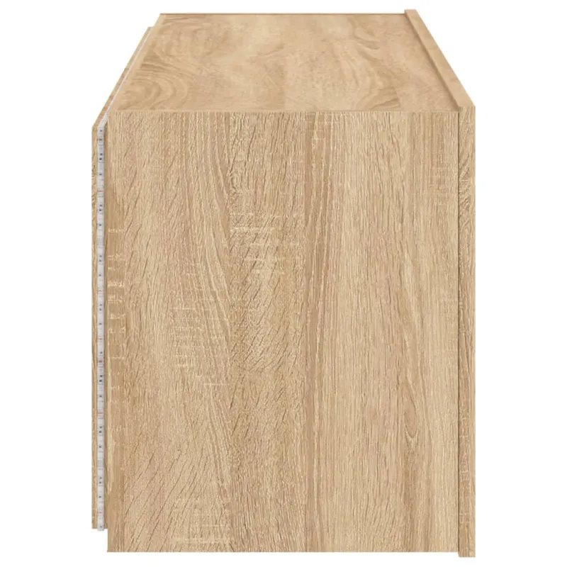 Sieninė TV spintelė su LED lemputėmis, ąžuolo, 100x35x41cm