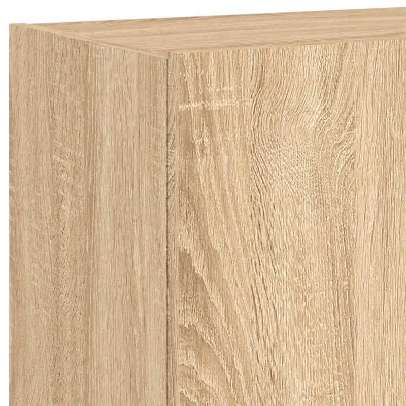 Sieninė TV spintelė su LED lemputėmis, ąžuolo, 100x35x41cm