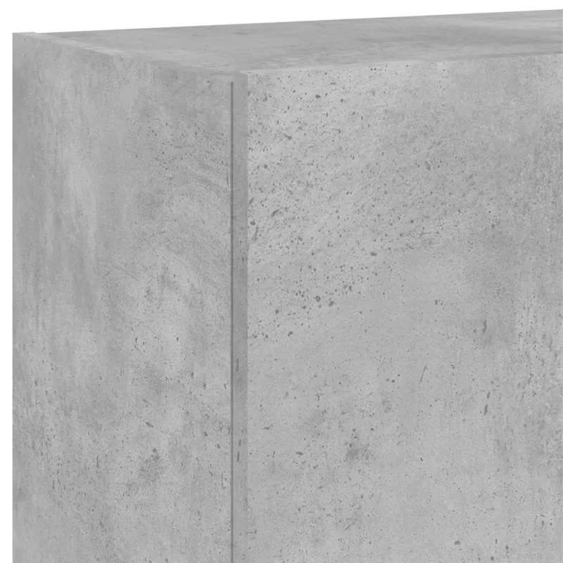 Sieninė TV spintelė su LED lemputėmis, betono, 100x35x41cm