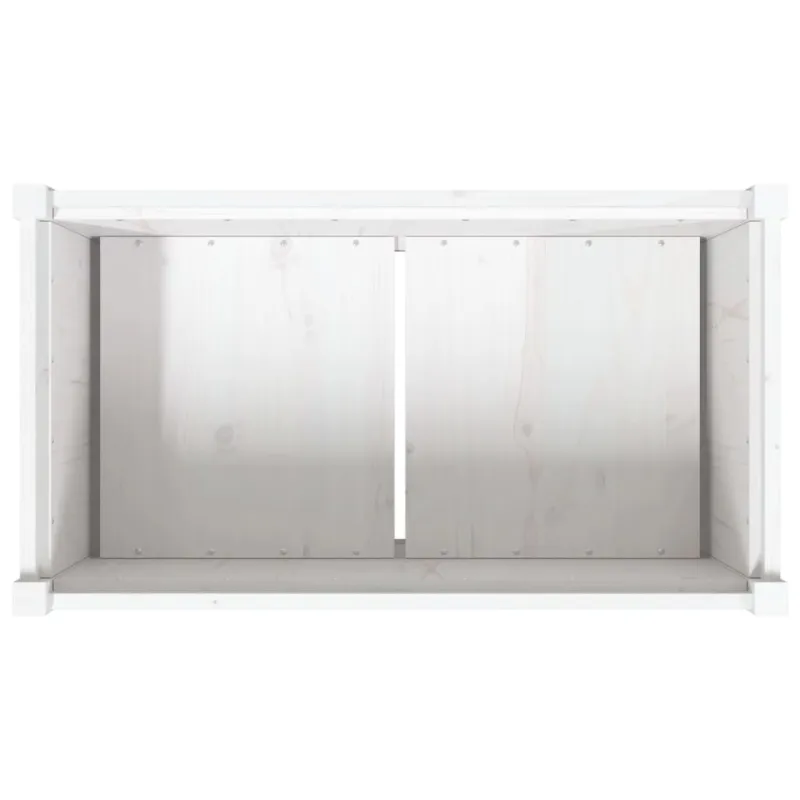 Sodo lovelis, baltas, 90x50x70cm, pušies medienos masyvas