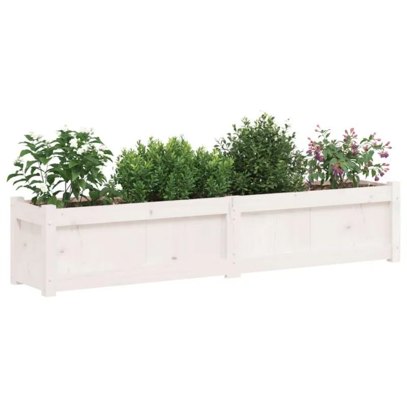 Sodo lovelis, baltas, 150x31x31cm, pušies medienos masyvas