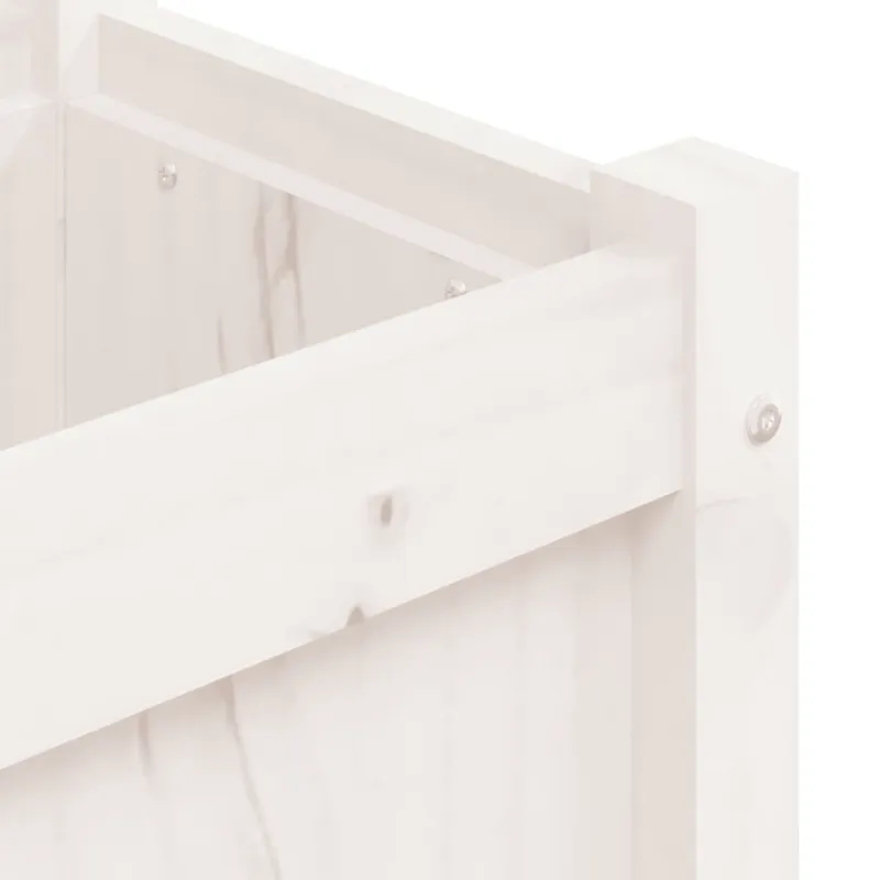 Sodo lovelis, baltas, 150x31x31cm, pušies medienos masyvas