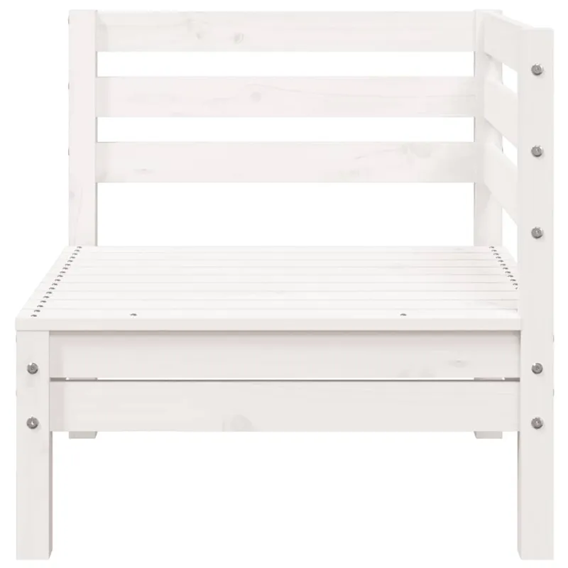 Trivietė sodo sofa, baltos spalvos, pušies medienos masyvas