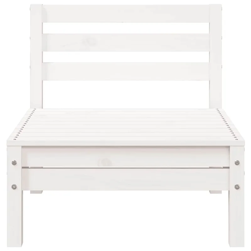 Trivietė sodo sofa, baltos spalvos, pušies medienos masyvas