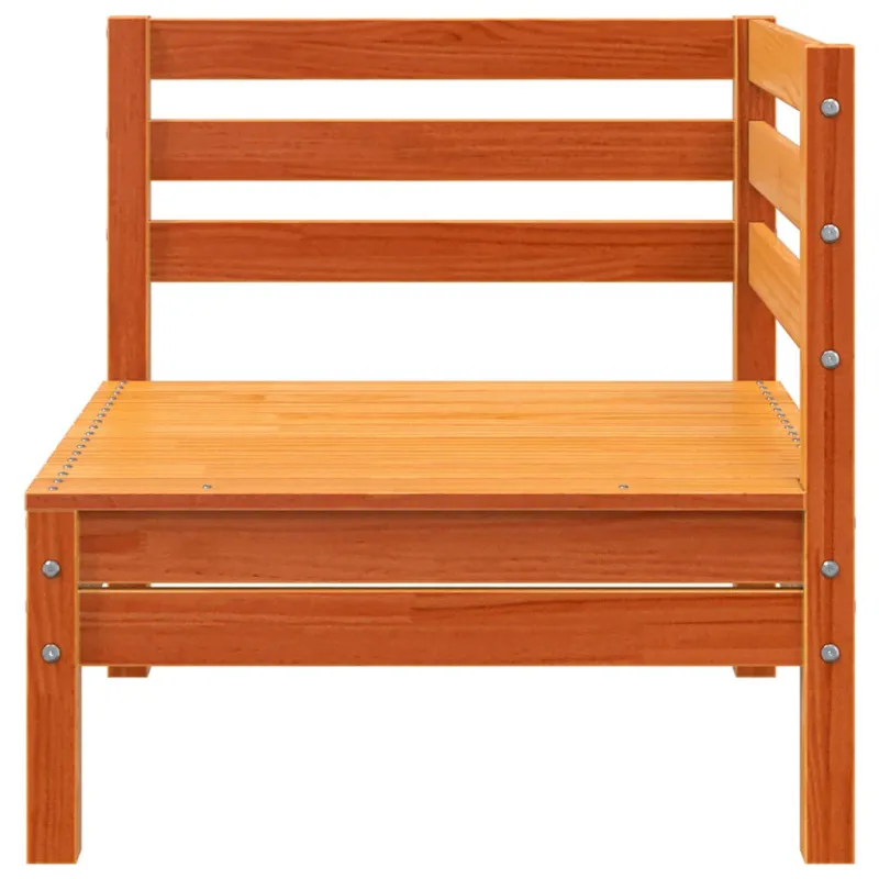 Trivietė sodo sofa, vaško ruda, pušies medienos masyvas