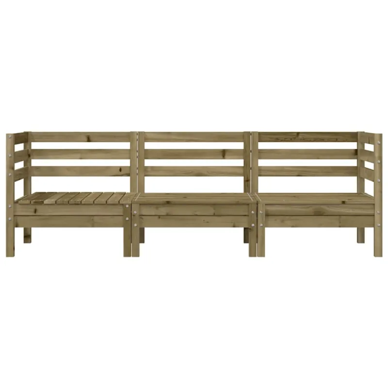 Trivietė sodo sofa, impregnuota pušies mediena