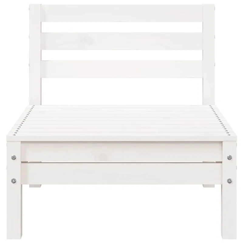 Trivietė sodo sofa, baltos spalvos, pušies medienos masyvas