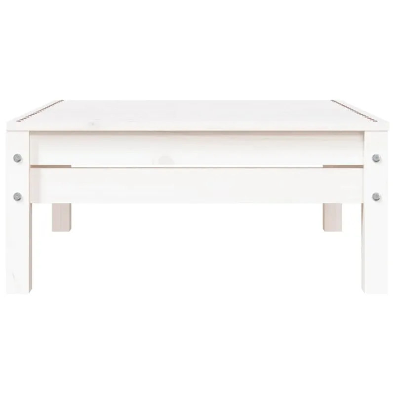 Trivietė sodo sofa, baltos spalvos, pušies medienos masyvas