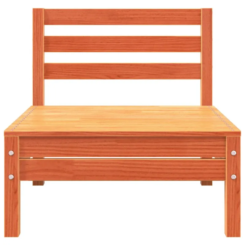 Trivietė sodo sofa, vaško ruda, pušies medienos masyvas