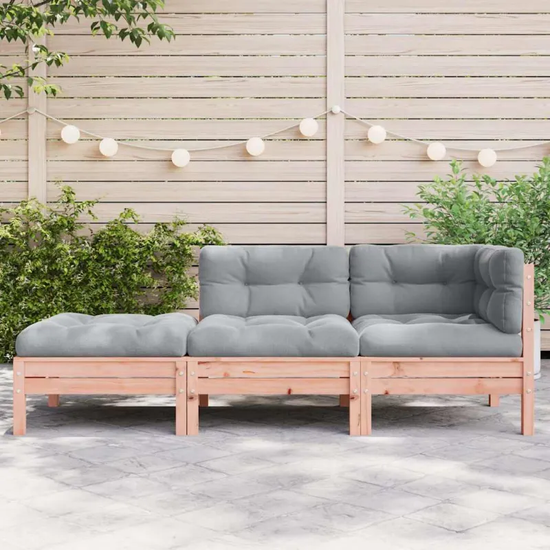 trivietė sodo sofa su pagalvėlėmis ir pakoja