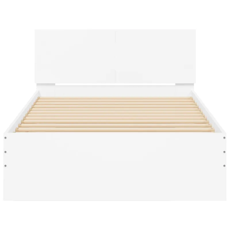 Lovos rėmas su galvūgaliu ir LED lemputėmis, baltas, 100x200cm