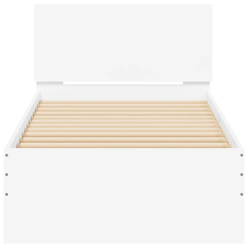 Lovos rėmas su galvūgaliu ir LED lemputėmis, baltas, 75x190cm