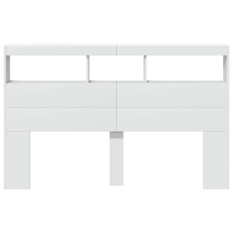 Galvūgalis-spintelė su LED, baltos spalvos, 160x17x102cm