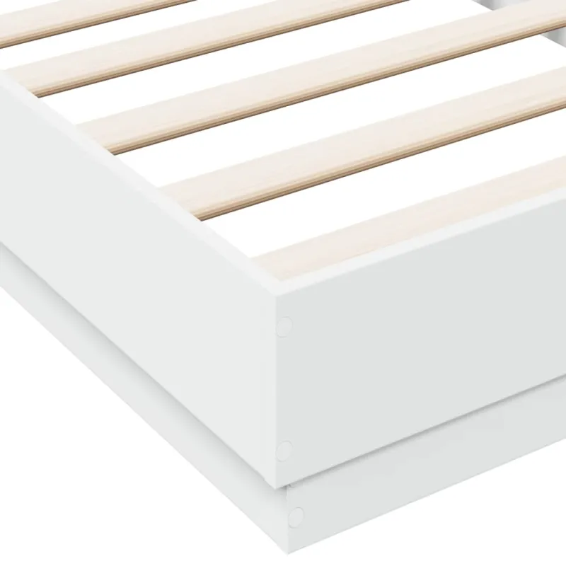 Lovos rėmas su LED lemputėmis, baltos spalvos, 75x190cm