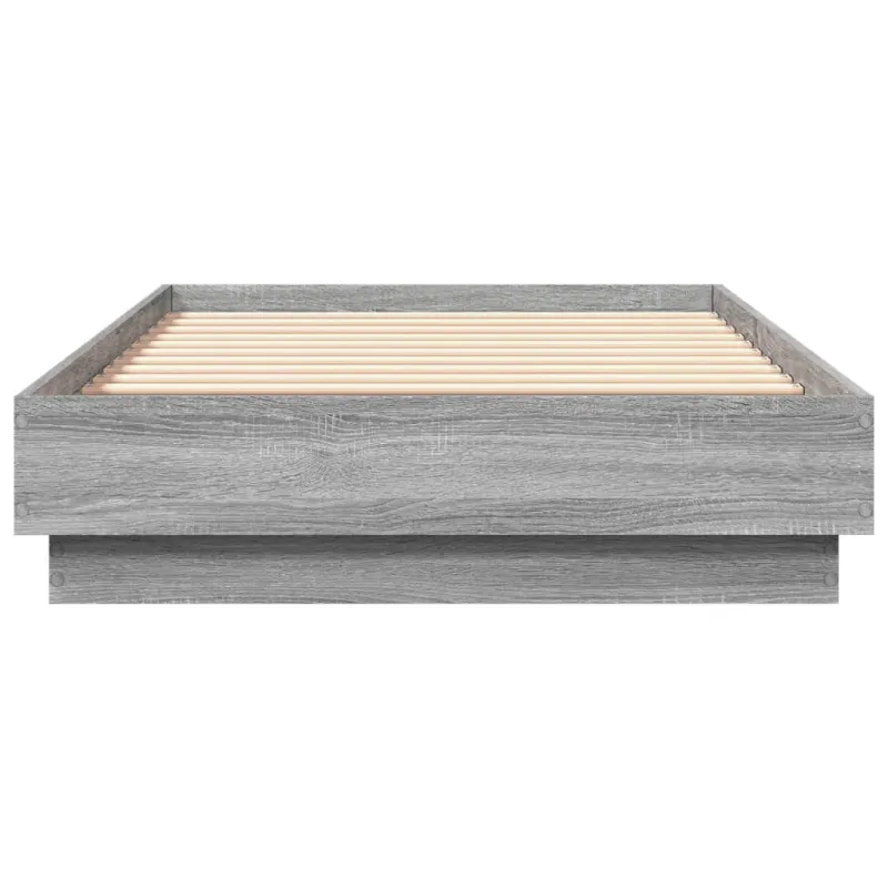 Lovos rėmas su LED lemputėmis, pilkos ąžuolo spalvos, 75x190cm