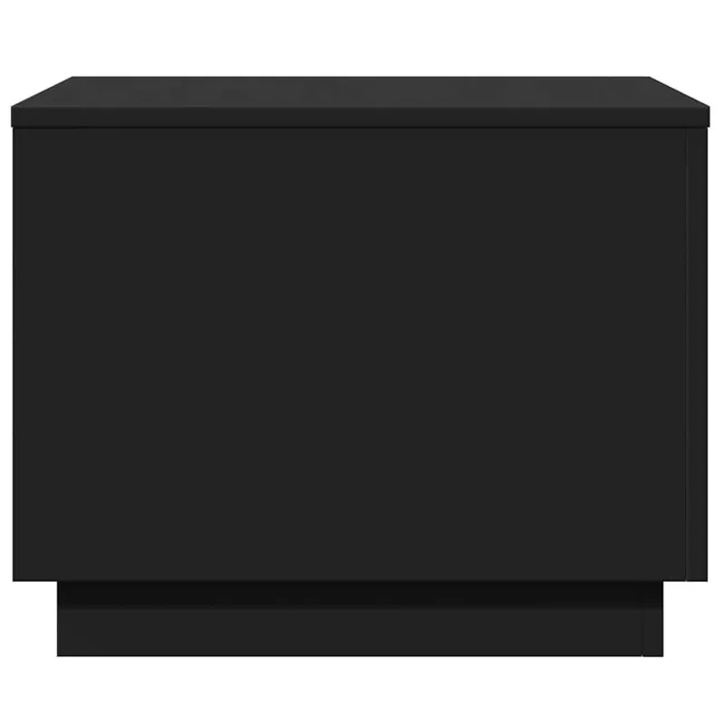 Kavos staliukas su LED lemputėmis, juodos spalvos, 50x50x40cm