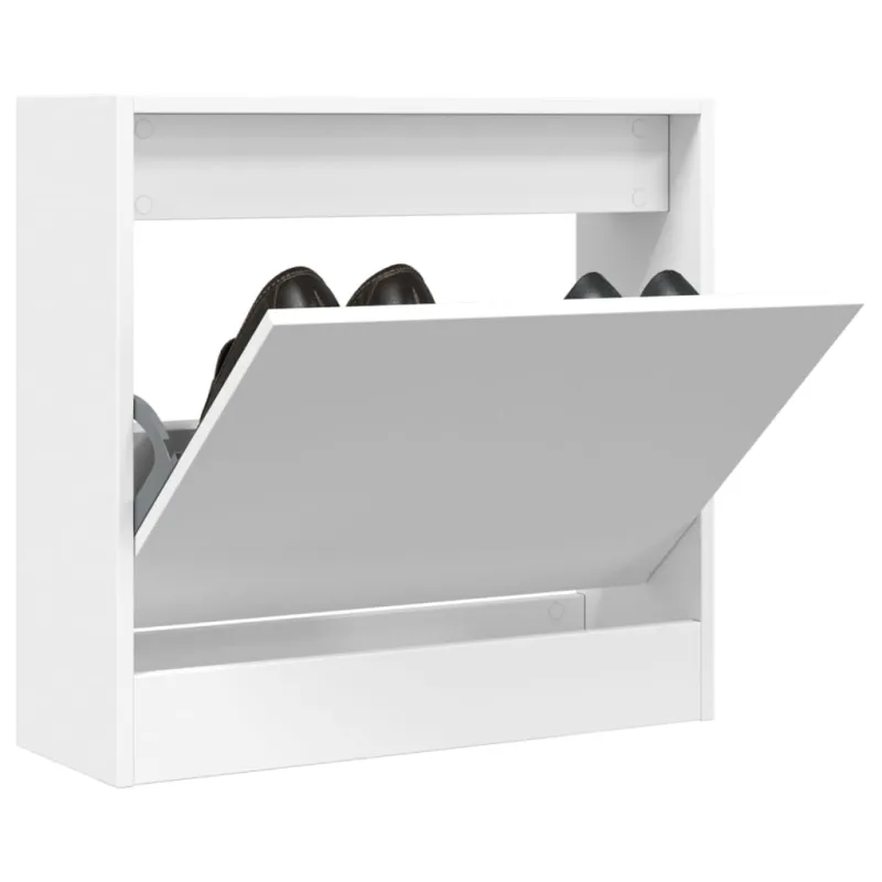 Spintelė batams, baltos spalvos, 60x21x57cm, apdirbta mediena