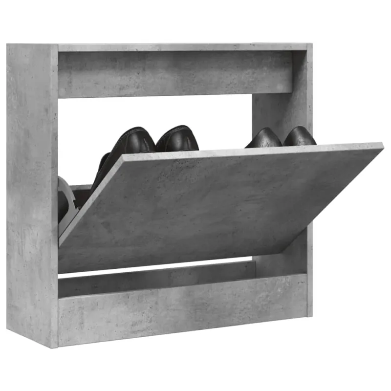 Spintelė batams, betono pilka, 60x21x57cm, apdirbta mediena