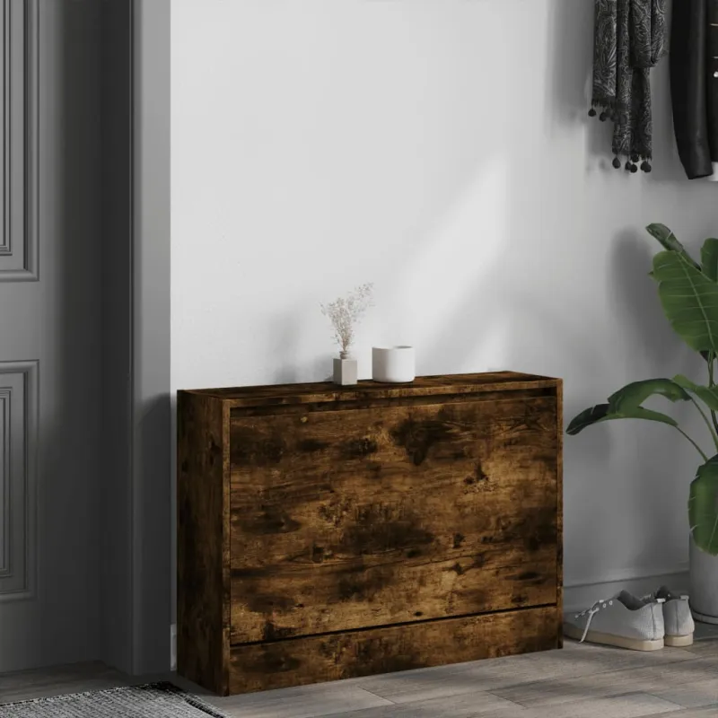 Spintelė batams, dūminio ąžuolo, 80x21x57cm, apdirbta mediena