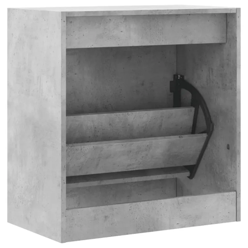 Spintelė batams, betono pilka, 60x34x63,5cm, apdirbta mediena