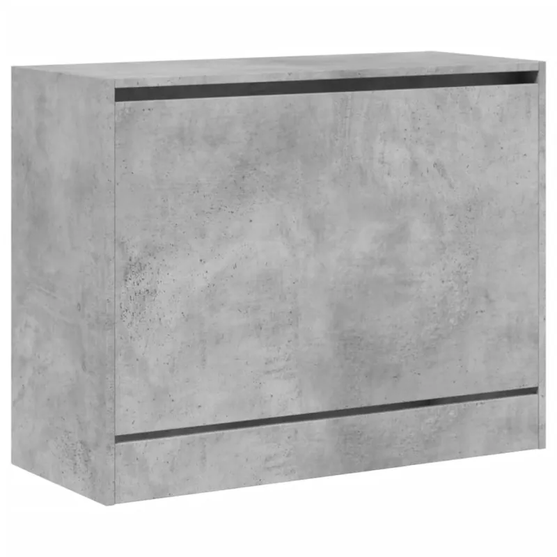 Spintelė batams, betono pilka, 80x34x63cm, apdirbta mediena
