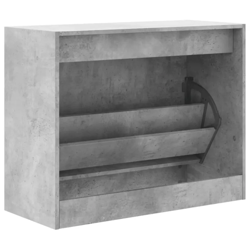 Spintelė batams, betono pilka, 80x34x63cm, apdirbta mediena