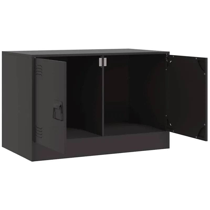 Televizoriaus spintelės, 2vnt., juodos, 67x39x44cm, plienas
