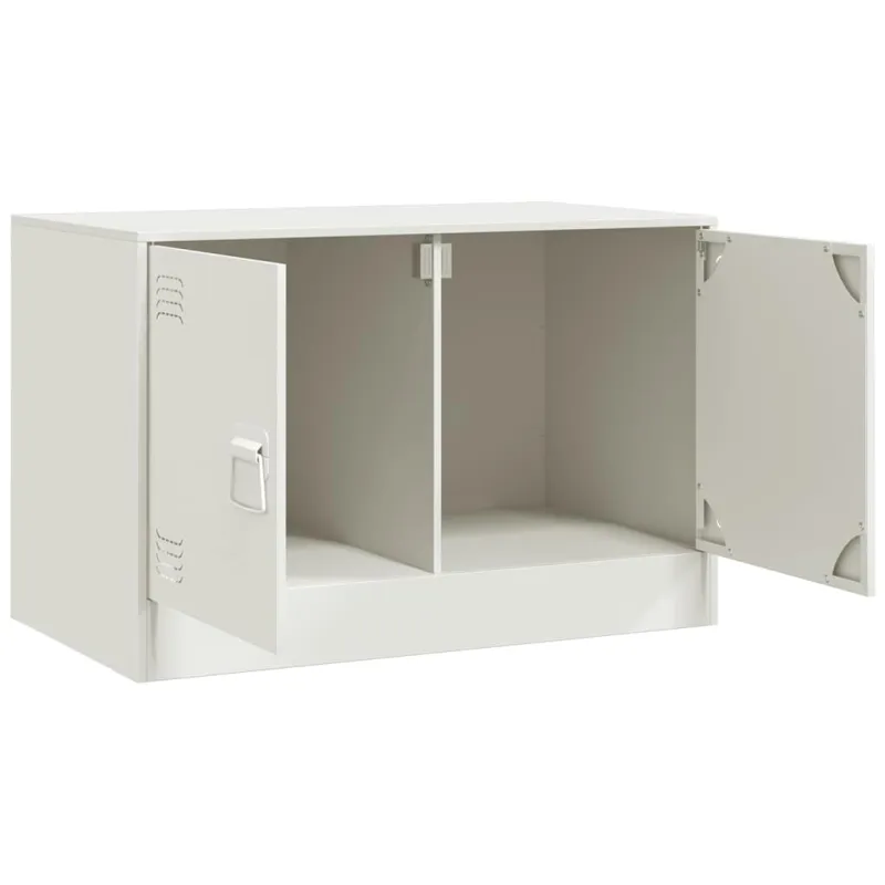 Televizoriaus spintelės, 2vnt., baltos, 67x39x44cm, plienas