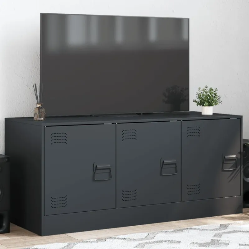 Televizoriaus spintelė, antracito spalvos, 99x39x44cm, plienas