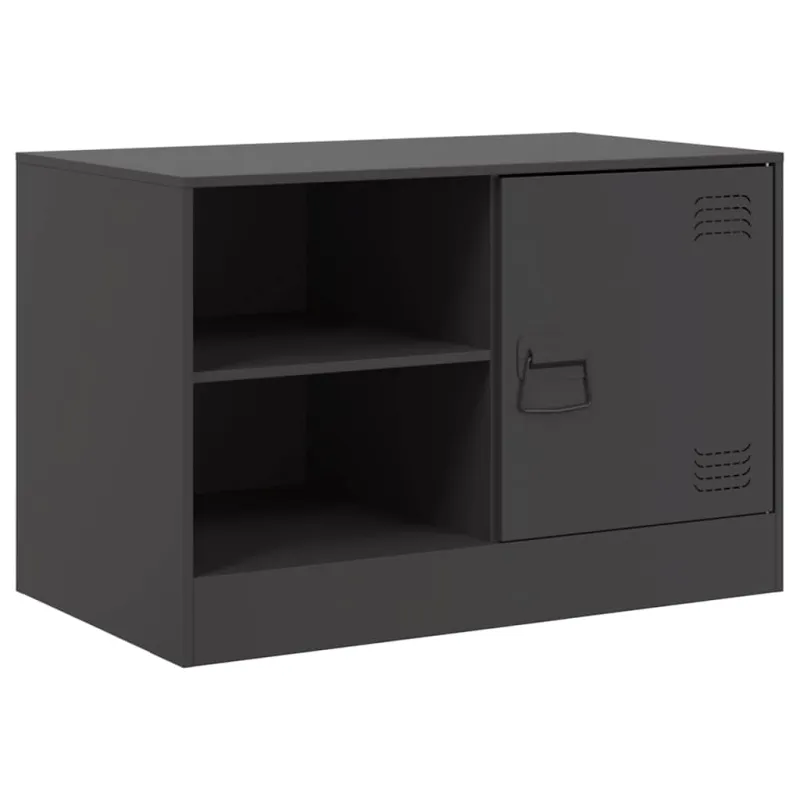 Televizoriaus spintelės, 2vnt., juodos, 67x39x44cm, plienas