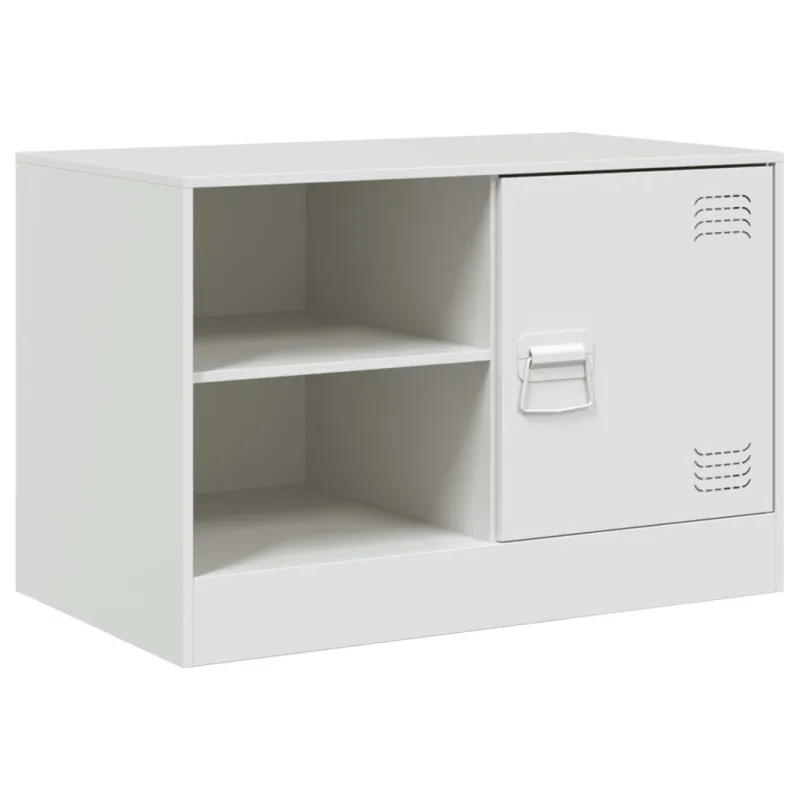 Televizoriaus spintelės, 2vnt., baltos, 67x39x44cm, plienas