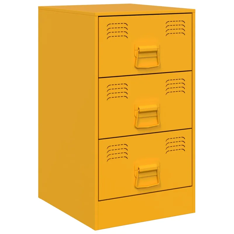 Naktinės spintelės, 2vnt., garstyčių, 34,5x39x62cm, plienas