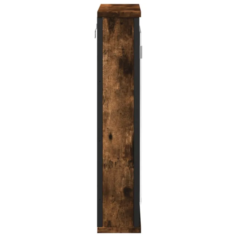 Veidrodinė vonios spintelė, dūminio ąžuolo, 42x12x60cm, mediena