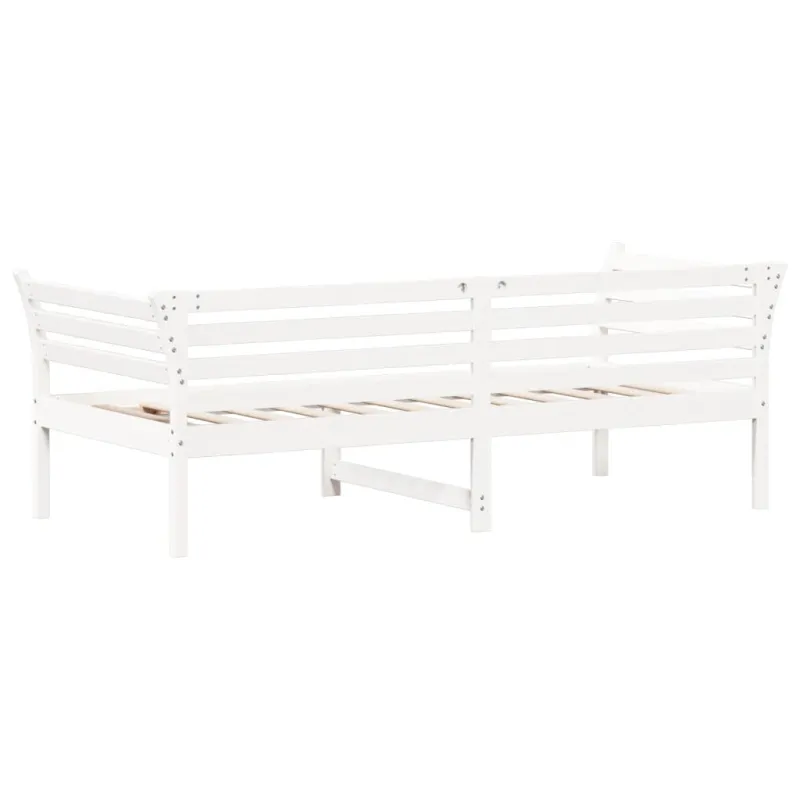 Dieninė lova be čiužinio Balta 100x200 cm medžio masyvo pušis