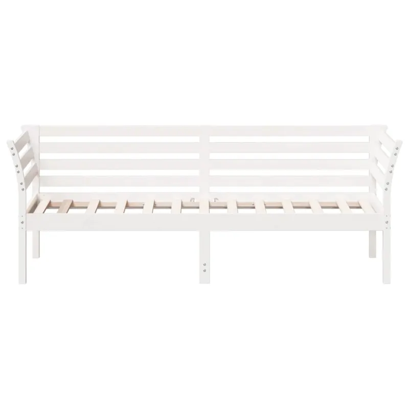 Dieninė lova be čiužinio Balta 75x190 cm medžio masyvo pušis