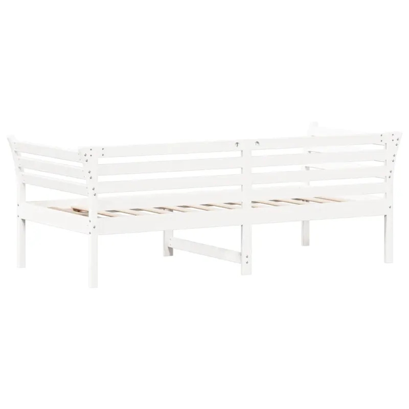 Dieninė lova be čiužinio Balta 75x190 cm medžio masyvo pušis