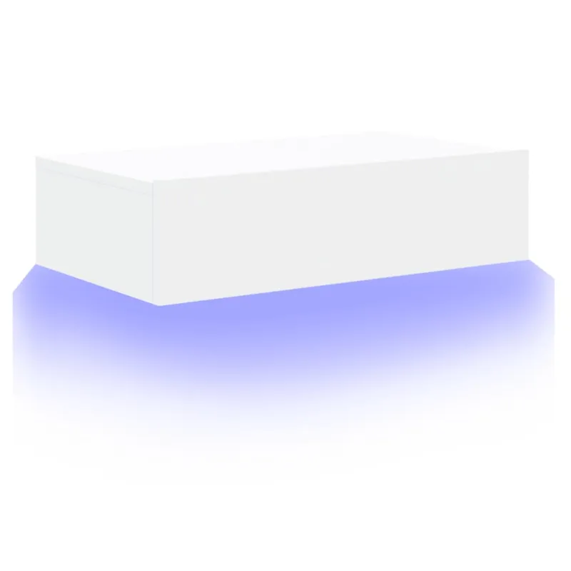 Televizoriaus spintelė su LED lemputėmis, balta, 60x35x15,5cm