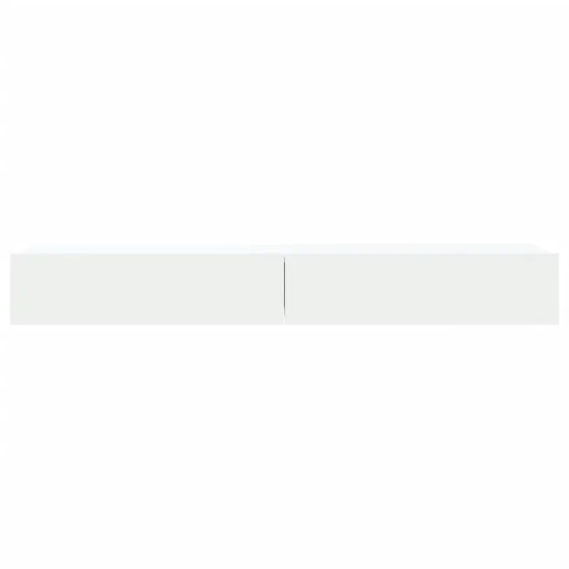 TV spintelės su LED lemputėmis, 2vnt., baltos, 60x35x15,5cm