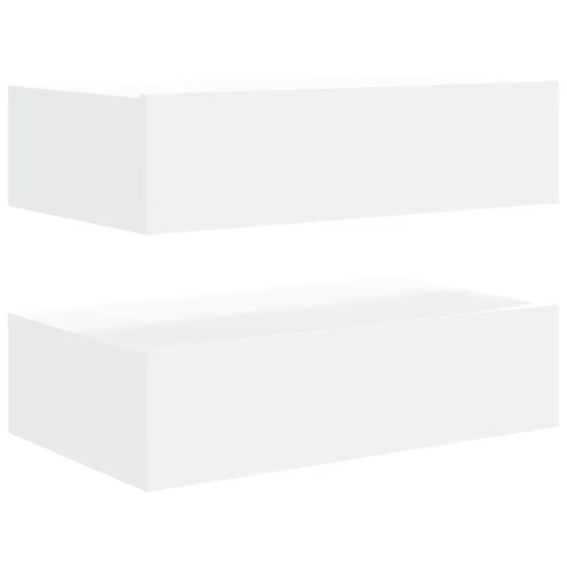 TV spintelės su LED lemputėmis, 2vnt., baltos, 60x35x15,5cm
