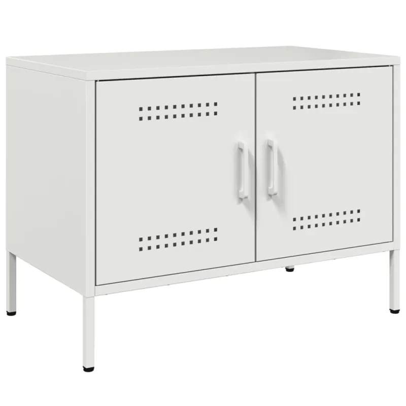 Televizoriaus spintelės, 2vnt., baltos, 68x39x50,5cm, plienas