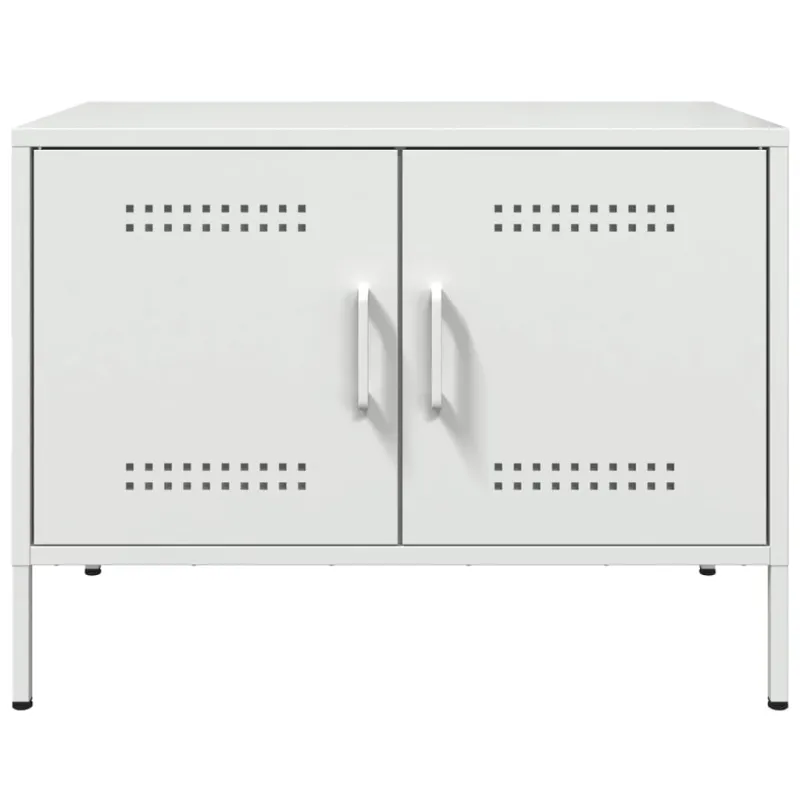 Televizoriaus spintelės, 2vnt., baltos, 68x39x50,5cm, plienas