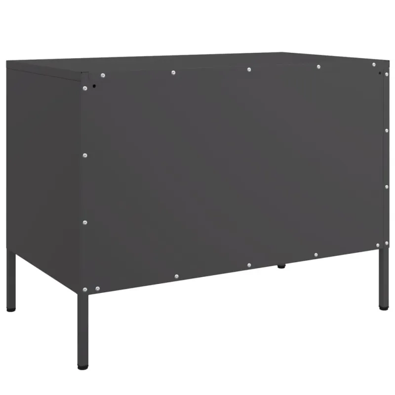 Televizoriaus spintelės, 2vnt., juodos, 68x39x50,5cm, plienas