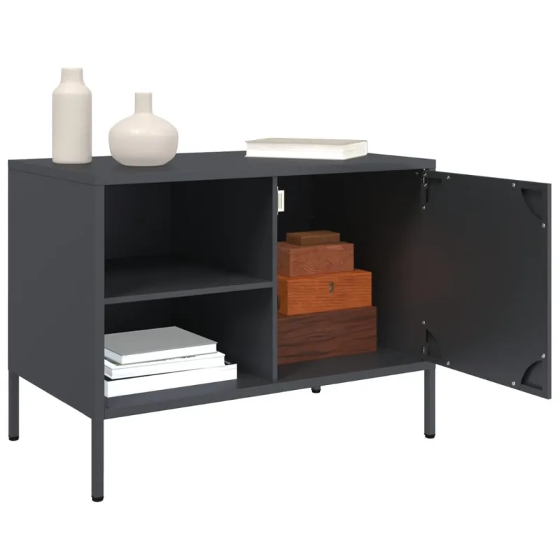 TV spintelės, 2vnt., antracito, 68x39x50,5cm, plienas