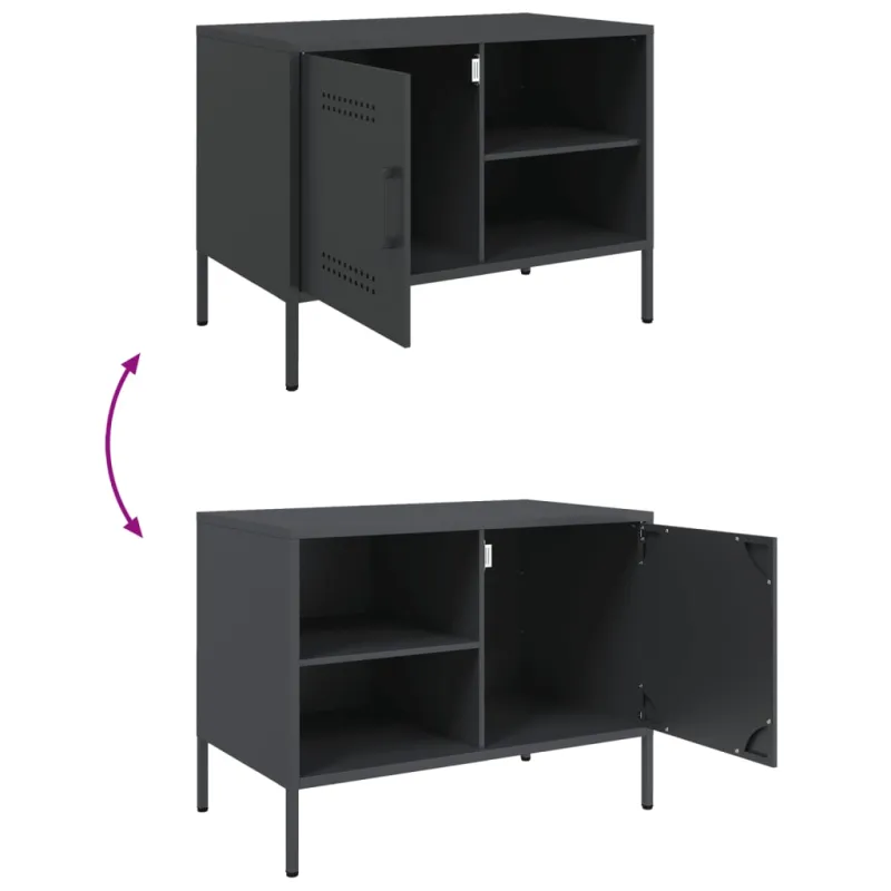 TV spintelės, 2vnt., antracito, 68x39x50,5cm, plienas