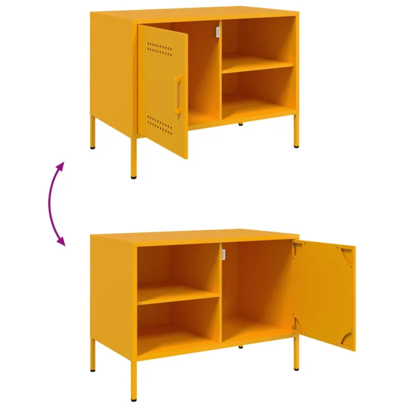 TV spintelės, 2vnt., garstyčių, 68x39x50,5cm, plienas