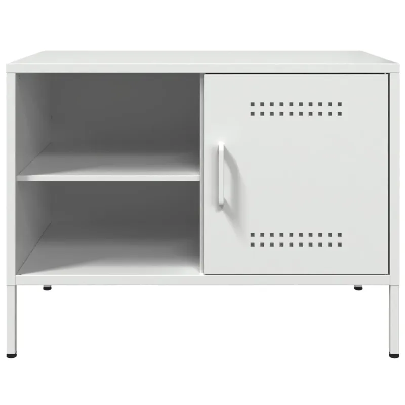 Televizoriaus spintelės, 2vnt., baltos, 68x39x50,5cm, plienas