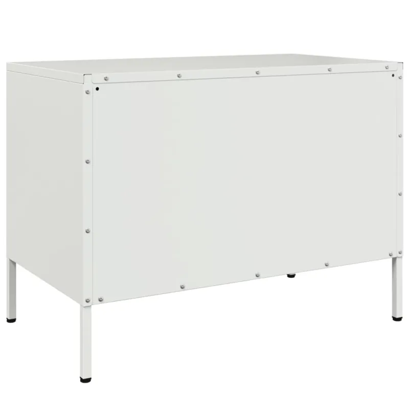Televizoriaus spintelės, 2vnt., baltos, 68x39x50,5cm, plienas