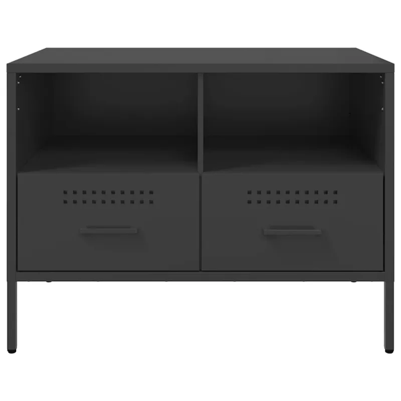 Televizoriaus spintelės, 2vnt., juodos, 68x39x50,5cm, plienas