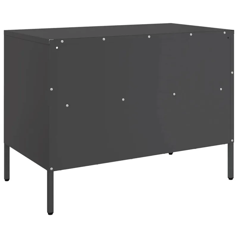 Televizoriaus spintelės, 2vnt., juodos, 68x39x50,5cm, plienas